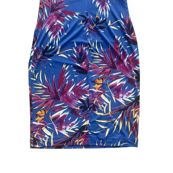 Calvin Klein Tropical Blue and Purple Cold Shoulder Dress Size 6 - Picture 5 of 14
